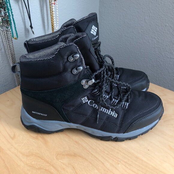COLUMBIA Harper Forest Omni-Heat Waterproof Hiking Boots Mens 9 Black YM0729 - Picture 5 of 11